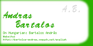 andras bartalos business card